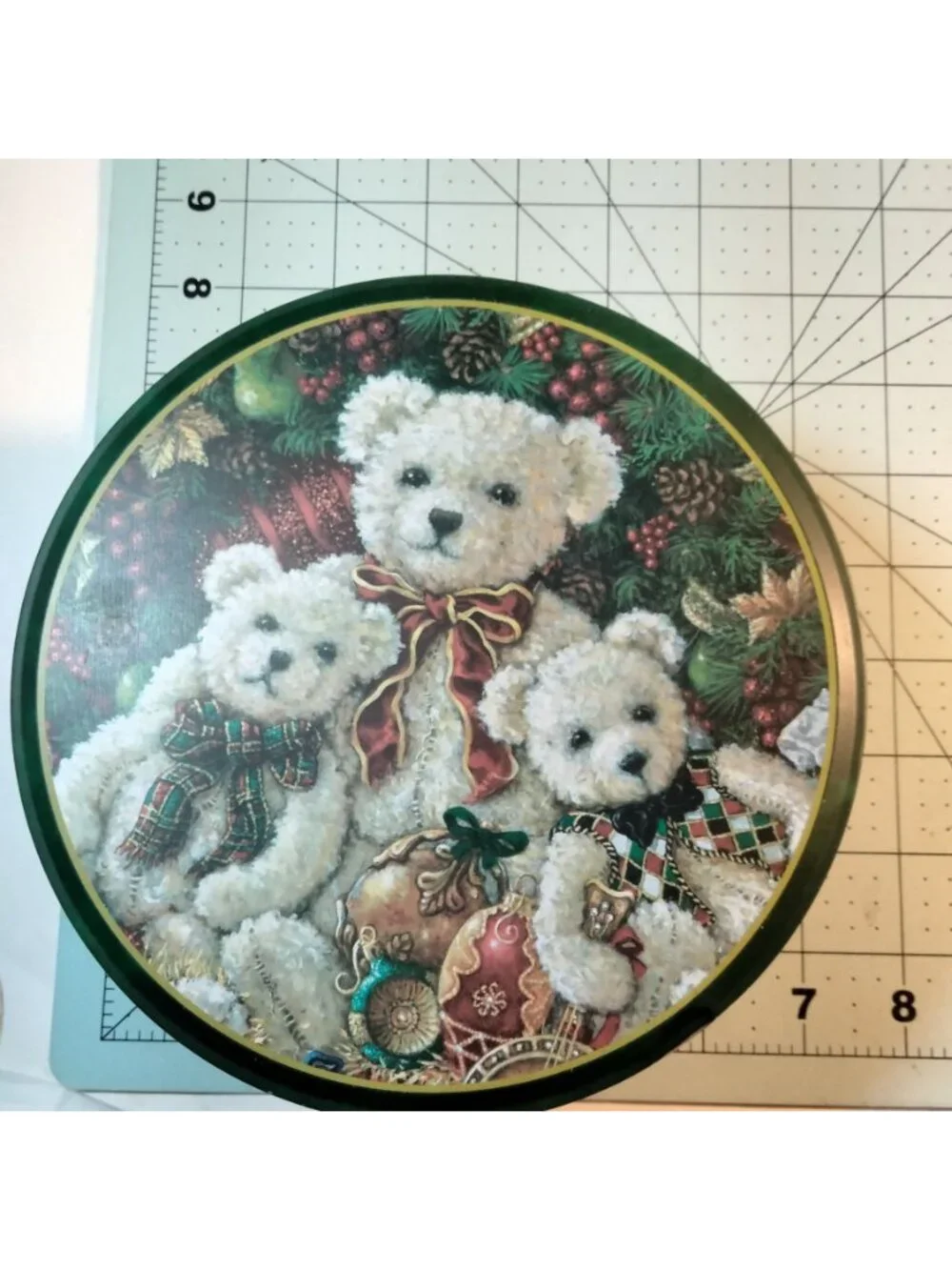 Christmas Teddy Bear Cookie Tin Bear Holiday Brother Sister Design Studio